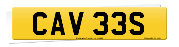 Registration number CAV 33S